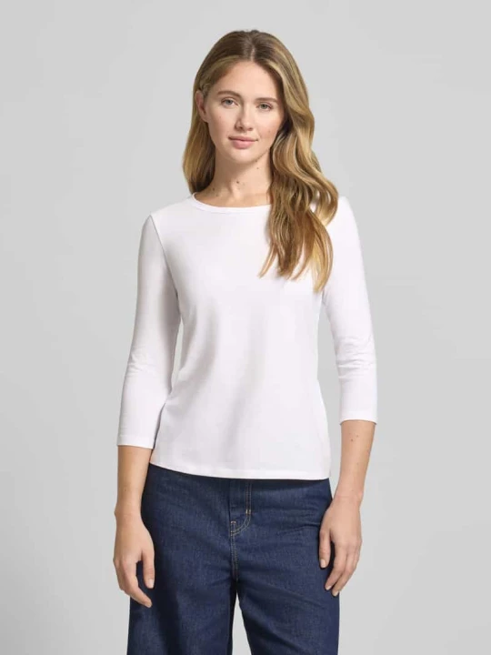 Zdjęcie produktu Bluzka z rękawem o dł. 3/4 o kroju slim fit z mieszanki bawełny model „MULTIA” Weekend Max Mara Biały