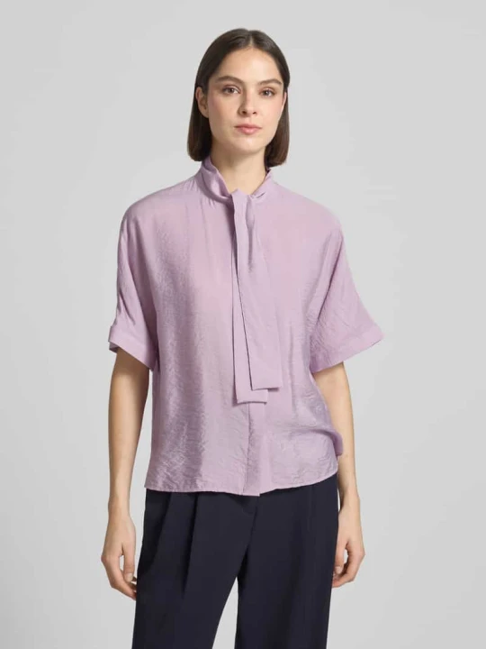 Zdjęcie produktu Bluzka z wiązaniem pod szyją o kroju relaxed fit z mieszanki wiskozy Marc O'Polo Jasnofioletowy