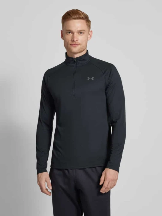 Zdjęcie produktu Bluzka z wiskozy z długim rękawem i zapinanym kołnierzem Under Armour Czarny