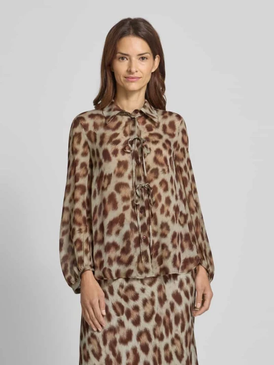 Zdjęcie produktu Bluzka z wiskozy z wiązaniem LUISA CERANO Camel