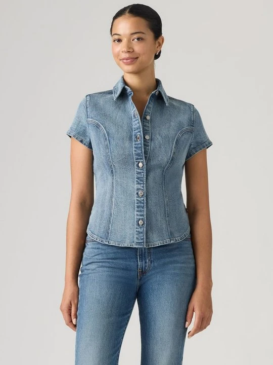 Zdjęcie produktu Bluzka z zapięciem na guziki Levi's niebieski denim