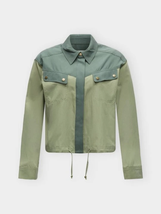 Zdjęcie produktu Bluzka z zapięciem na guziki Scotch & Soda metaliczna zieleń