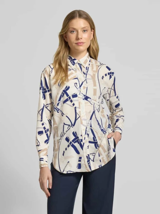 Zdjęcie produktu Bluzka koszulowa ze wzorem na całej powierzchni i listwą guzikową model ‘KOTTA’ Lauren Ralph Lauren Złamany biały