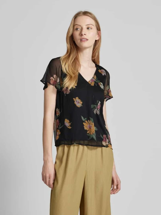 Zdjęcie produktu Bluzka z przezroczystymi rękawami model ‘SMILLA’ Vero Moda Czarny