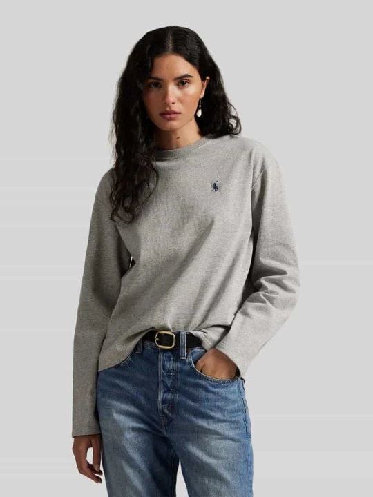 Zdjęcie produktu Bluzki z długim rękawem o kroju relaxed fit z czystej bawełny Polo Ralph Lauren Średnioszary melanż