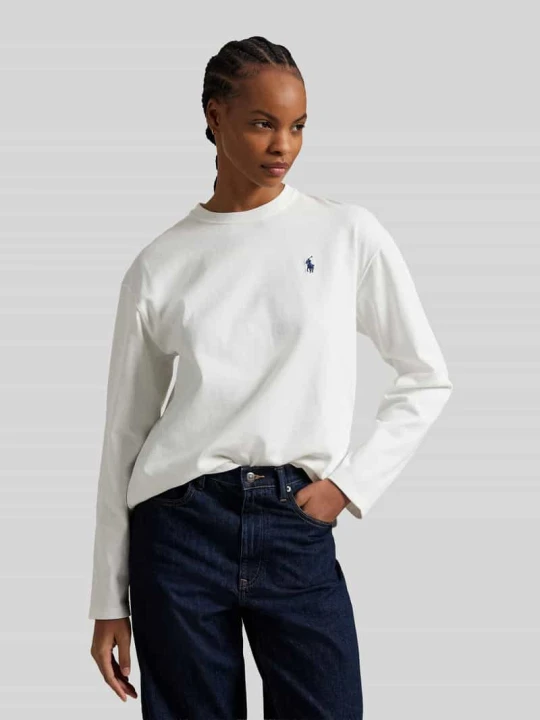 Zdjęcie produktu Bluzki z długim rękawem o kroju relaxed fit z czystej bawełny Polo Ralph Lauren Biały