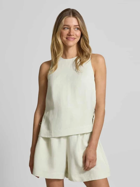 Zdjęcie produktu Bluzkotop o kroju relaxed fit z mieszanki wiskozy i lnu model 'C_BACOLINA' Boss Limonkowy