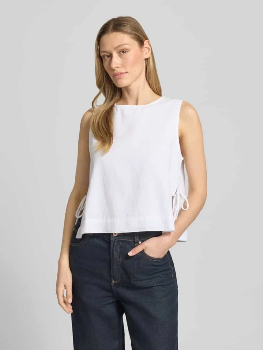 Zdjęcie produktu Bluzkowy T-shirt z bocznym wiązaniem model 'Svetlana' NEO NOIR Biały