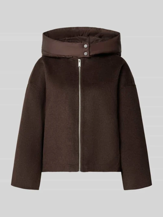 Zdjęcie produktu Bluzon o kroju oversized z mieszanka wełny model 'Hikone' Opus Ciemnobrązowy