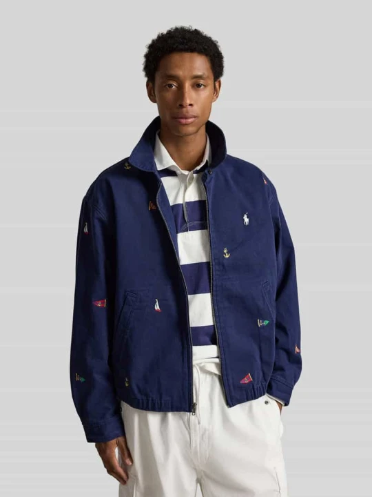 Zdjęcie produktu Bluzon o kroju regular fit z czystej bawełny z haftami Polo Ralph Lauren Granatowy