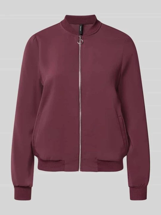 Zdjęcie produktu bluzon o kroju regular fit z detalem z zamkiem błyskawicznym Vero Moda Ciemnoczerwony