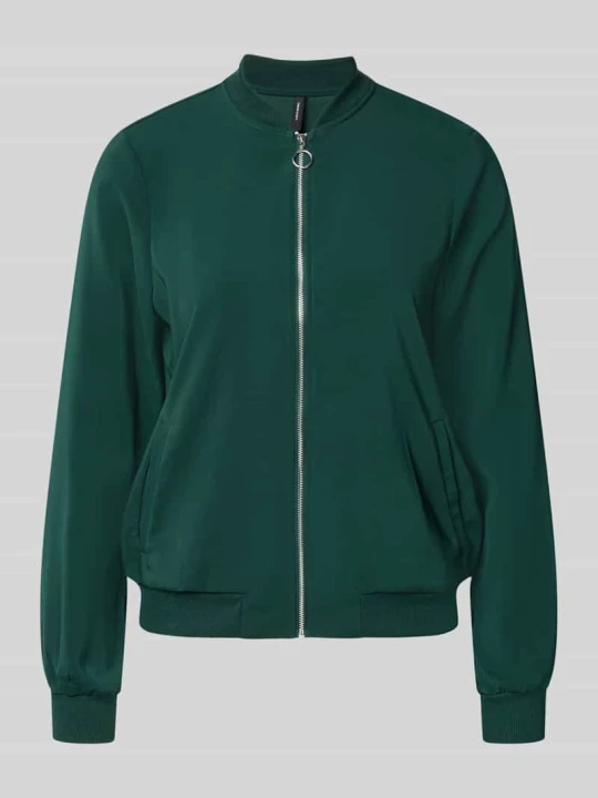 Zdjęcie produktu bluzon o kroju regular fit z detalem z zamkiem błyskawicznym Vero Moda Ciemnozielony