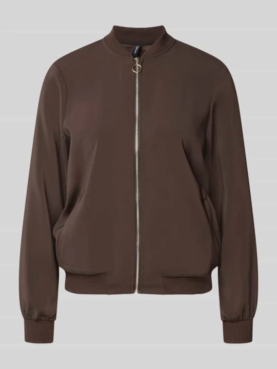 Zdjęcie produktu bluzon o kroju regular fit z detalem z zamkiem błyskawicznym Vero Moda Czekoladowy