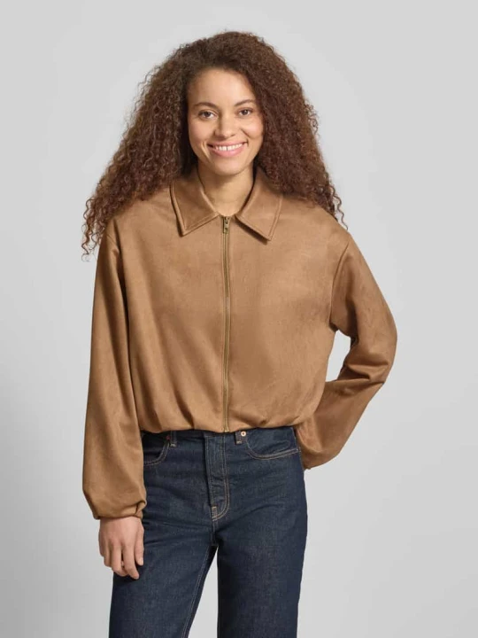 Zdjęcie produktu Bluzon o kroju regular fit z wykładanym kołnierzem model 'EVA' Only Camel