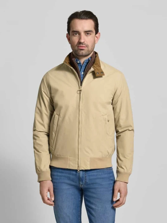 Zdjęcie produktu Kurtka blouson z kołnierzem stojącym krój regular fit model 'Royston' Barbour Kamienny