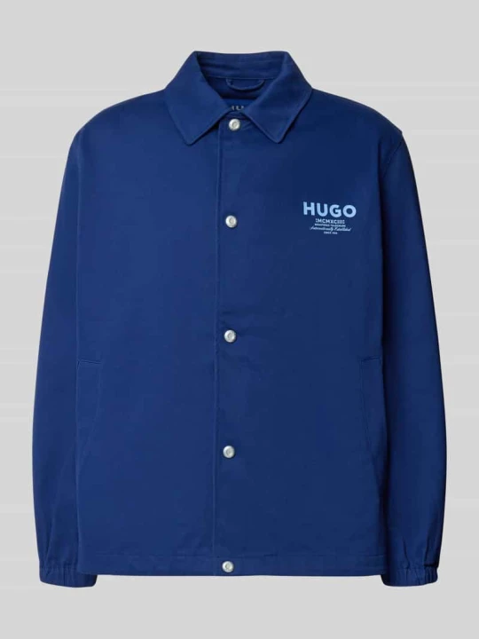Zdjęcie produktu Bluzon o kroju relaxed fit z czystej bawełny model 'Biyo2631' Hugo Granatowy
