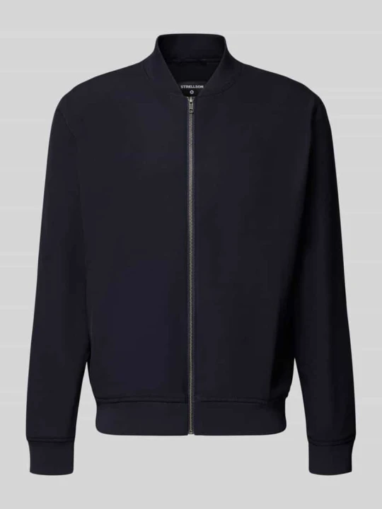 Zdjęcie produktu bluzon o kroju relaxed fit z kołnierzem college model 'Jason2' Strellson Granatowy
