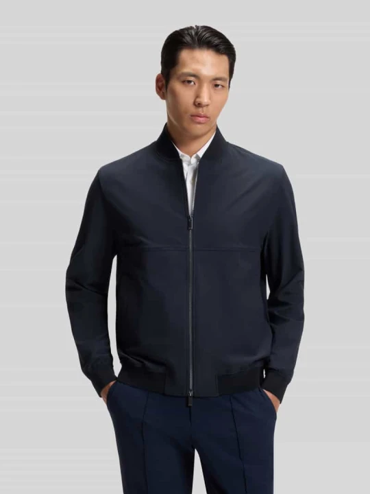 Zdjęcie produktu Bluzon o kroju slim fit z zamkiem błyskawicznym dwustronnym model 'P-HANRY-BMB-WG-263F' Boss Granatowy