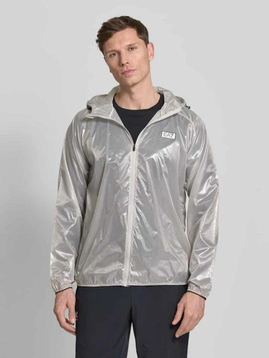 Zdjęcie produktu Bluzon z nadrukiem z logo EA7 Emporio Armani Jasnoszary