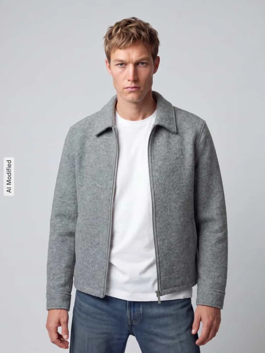 Zdjęcie produktu Bluzon z zamkiem błyskawicznym dwustronnym Jake*s Jasnoszary