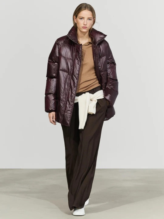 Zdjęcie produktu Kurtka Pikowana Z Połyskiem - Bordowy - Massimo Dutti - Female
