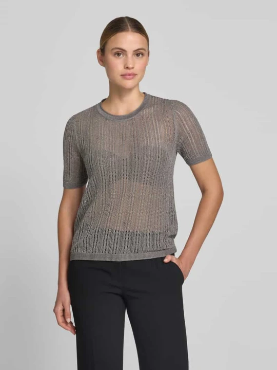 Zdjęcie produktu Błyszczący sweter z dzianiny z okrągłym dekoltem Jake*s Średnioszary