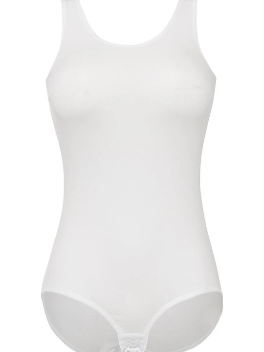 Zdjęcie produktu Body bez fiszbinów, z bawełną BonPrix biały