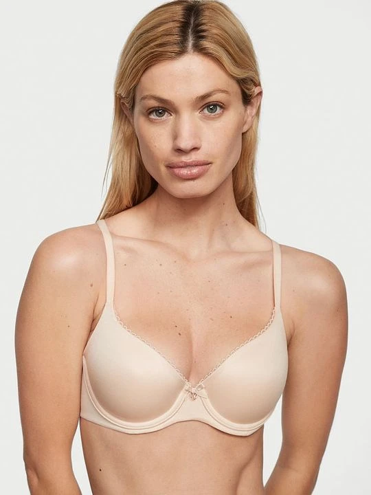 Zdjęcie produktu Body by Victoria Biustonosz lekko usztywniany Smooth Lightly-Lined Demi Victoria's Secret Beżowy