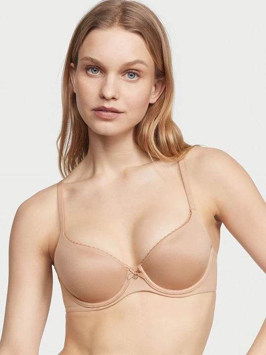Zdjęcie produktu Body by Victoria Biustonosz lekko usztywniany Smooth Lightly-Lined Demi Victoria's Secret Beżowy
