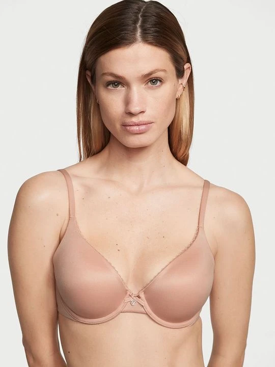 Zdjęcie produktu Body by Victoria Biustonosz lekko usztywniany z mocno zabudowanymi miseczkami Infinity Edge Victoria's Secret Beżowy