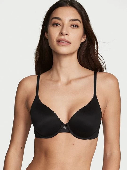 Zdjęcie produktu Body by Victoria Biustonosz lekko usztywniany z mocno zabudowanymi miseczkami Infinity Edge Victoria's Secret Czarny