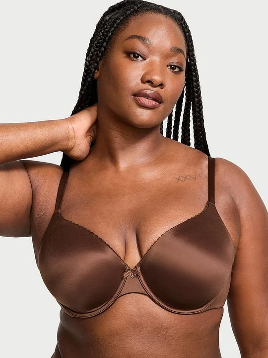 Zdjęcie produktu Body by Victoria Biustonosz lekko usztywniany z mocno zabudowanymi miseczkami Infinity Edge Victoria's Secret Brązowy