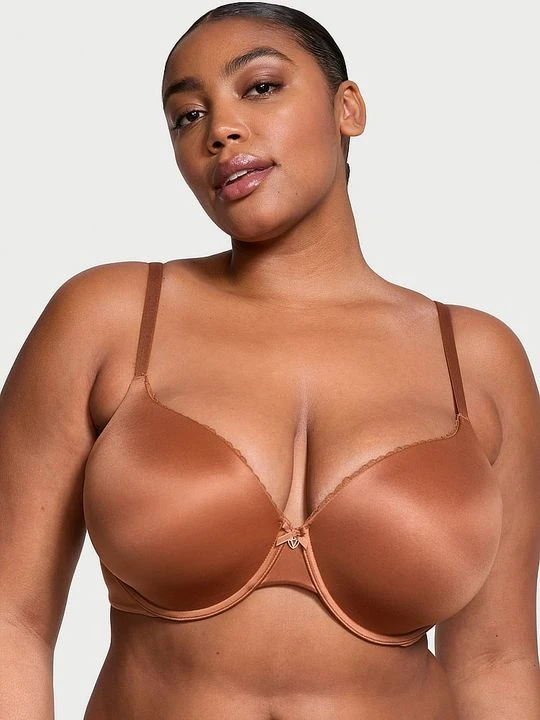 Zdjęcie produktu Body by Victoria Biustonosz lekko usztywniany z mocno zabudowanymi miseczkami Infinity Edge Victoria's Secret Brązowy