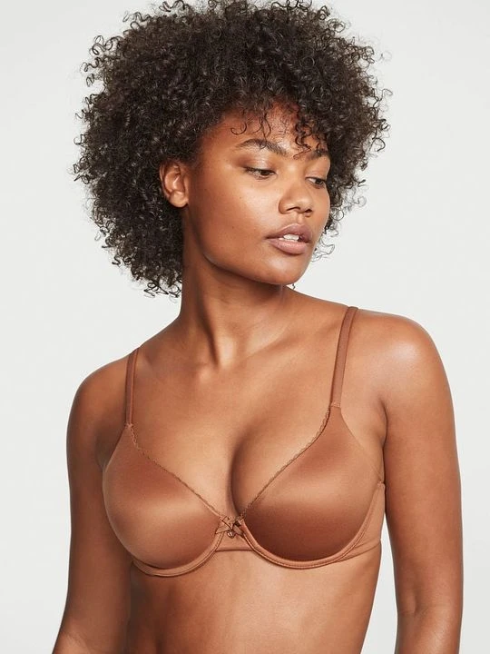 Zdjęcie produktu Body by Victoria Biustonosz lekko usztywniany z mocno zabudowanymi miseczkami Victoria's Secret Brązowy