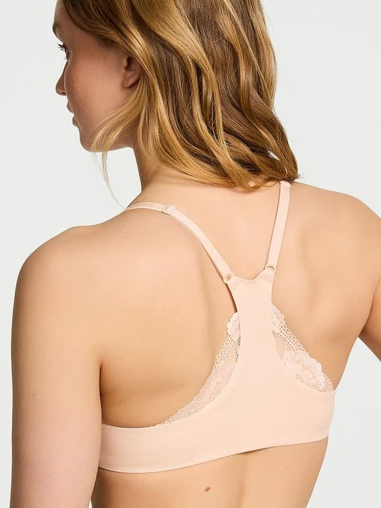 Zdjęcie produktu Body by Victoria Biustonosz push-up zapinany z przodu Racerback Victoria's Secret Beżowy