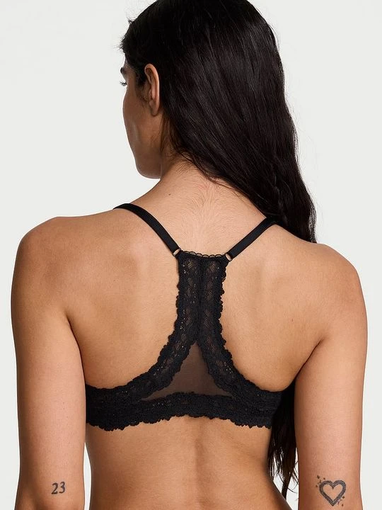 Zdjęcie produktu Body by Victoria Biustonosz push-up zapinany z przodu z koronką na plecach Racerback Victoria's Secret Czarny