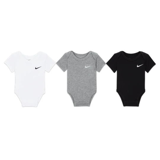 Zdjęcie produktu Body dla niemowląt Nike Swoosh (3 szt.) - Czerń