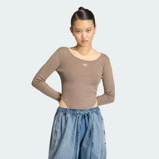 Zdjęcie produktu BODY ESSENTIALS RIB LONGSLEEVE BODYSUIT WASHED Adidas Earth Strata
