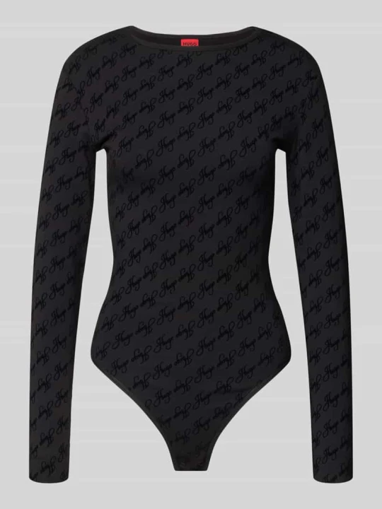 Zdjęcie produktu Body o kroju slim fit z mieszanki bawełny i modalu model 'FLOKKY' Hugo Czarny