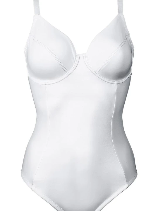 Zdjęcie produktu Body o średnim stopniu modelowania sylwetki BonPrix biały