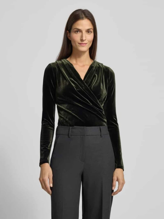 Zdjęcie produktu Body w kopertowym stylu model ‘Lione’ MbyM Ciemnozielony