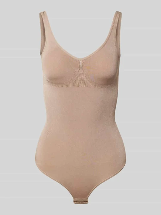Zdjęcie produktu Body z bezszwowej tkaniny z efektem modelującym Magic Bodyfashion Ziemisty brązowy