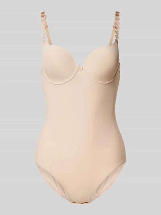 Zdjęcie produktu Body z dekoltem w kształcie serca model ‘Tom’ MARIE JO Beżowy