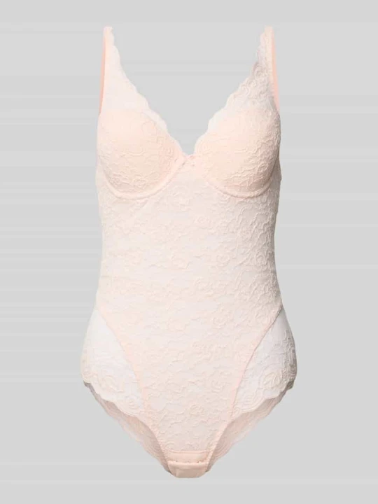 Zdjęcie produktu Body z koronki z zapięciem na haftkę model ‘Cyrile’ MARIE JO Różowawy