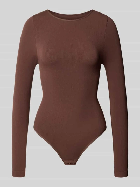 Zdjęcie produktu Body z mieszanka wiskozy z okrągły dekolt Magic Bodyfashion Ciemnobrązowy