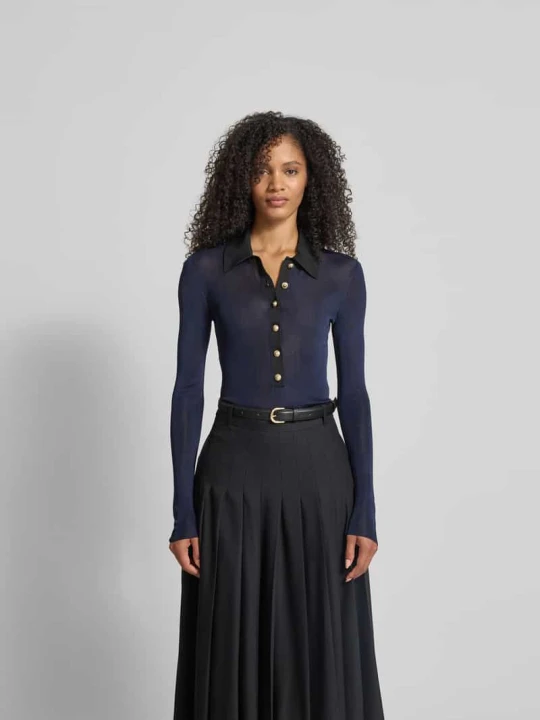 Zdjęcie produktu Body z półprzezroczystego materiału Self Portrait Ciemnoniebieski