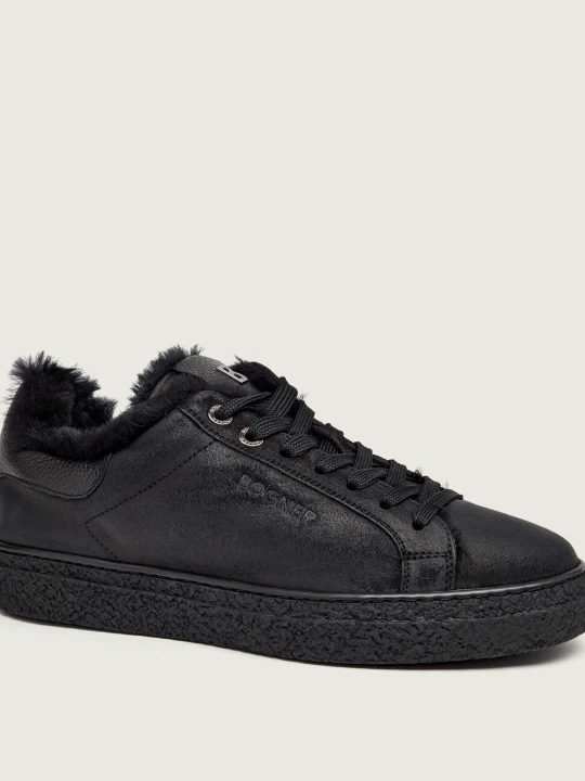 Zdjęcie produktu Bogner Skórzane sneakersy Cleveland 10 | shearling | z dodatkiem wełny czarny