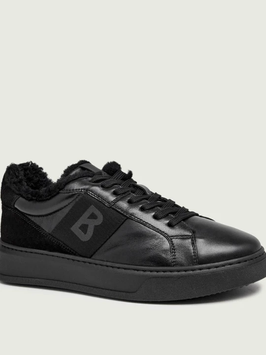 Zdjęcie produktu Bogner Skórzane sneakersy Milan 21 A | zamsz | shearling | z dodatkiem wełny czarny