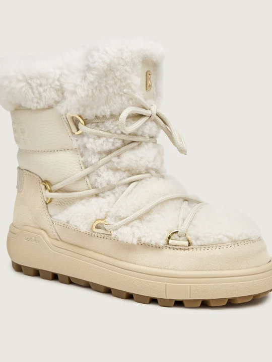 Zdjęcie produktu Bogner Śniegowce Chamonix S 10 C | shearling | zamsz | skóra ecru