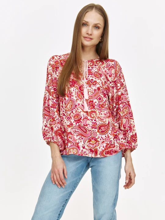 Zdjęcie produktu Boho bluzka w orientalne wzory TOP SECRET Różowy